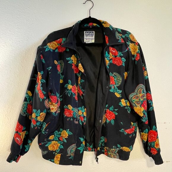 Vintage Floral Bomber Jacket – Bold Retro Vibes! - Picture 3 of 4